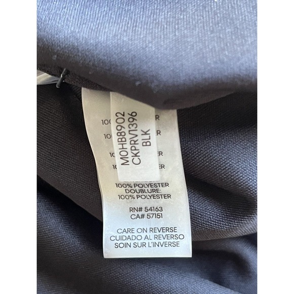 Calvin Klein Womens Cowlneck Drape Front Belted Black Jumpsuit Romper SZ 10 - Picture 12 of 13